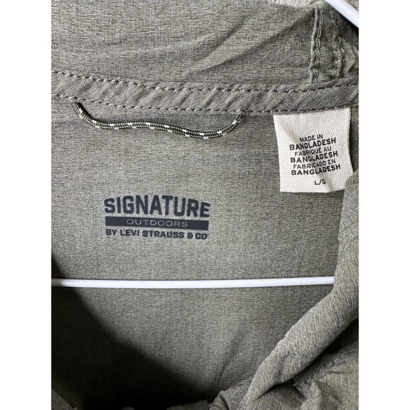 Signature by Levi Strauss & Co Womens Parka L Jacket Olive Green Lightweight - Picture 4 of 7